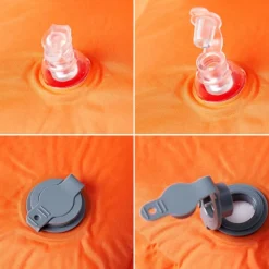 vidaXL Colchón de camping autoinflable con almohada 1 persona Naranja Hot