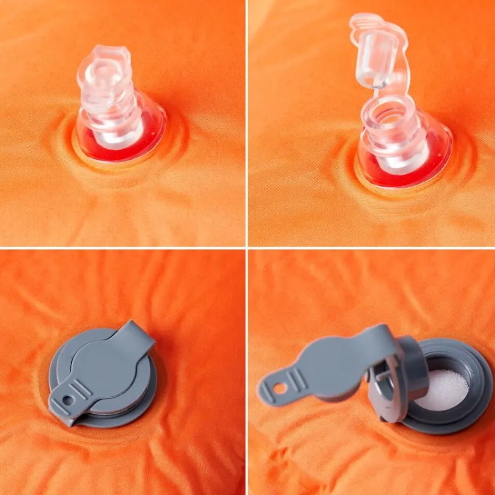 vidaXL Colchón de camping autoinflable con almohada 1 persona Naranja Hot