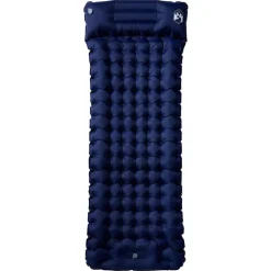 vidaXL Colchón de camping autoinflable con almohada 1 persona azul Azul marino Best