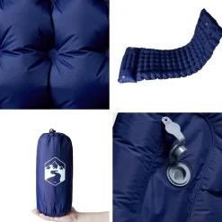 vidaXL Colchón de camping autoinflable con almohada 1 persona azul Azul marino Best