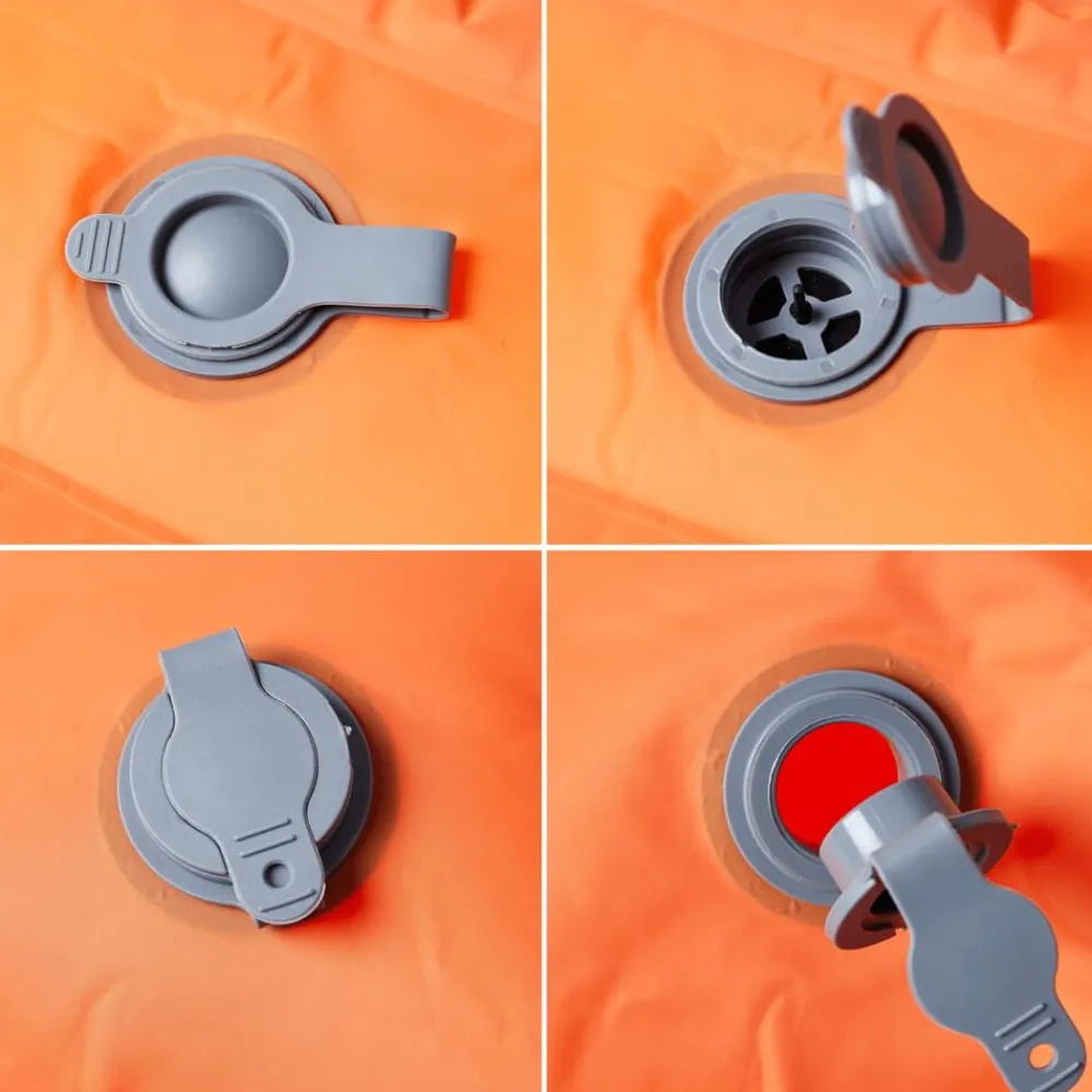 vidaXL Colchón de camping autoinflable y almohadas 2 personas Naranja Clearance