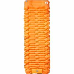 vidaXL Colchón de camping autoinflable con almohada 1 persona Naranja Outlet