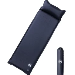 vidaXL Actividades Al Aire Libre-Colchón de camping autoinflable con con almohada 1 persona