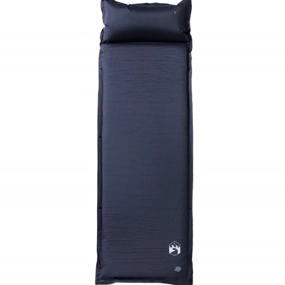 vidaXL Actividades Al Aire Libre-Colchón de camping autoinflable con con almohada 1 persona