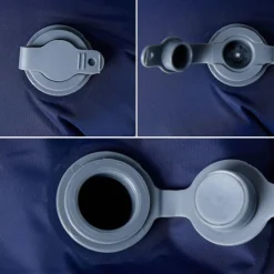 vidaXL Colchón de camping inflable con almohada 1 persona azul marino Gris Online