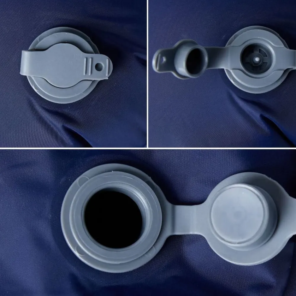 vidaXL Colchón de camping inflable con almohada 1 persona azul marino Gris Online