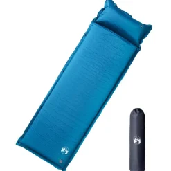 vidaXL Colchón de camping autoinflable con almohada 1 persona turquesa Tuquesa Best