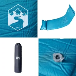 vidaXL Colchón de camping autoinflable con almohada 1 persona turquesa Tuquesa Best