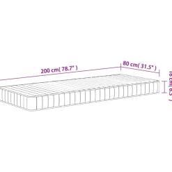 vidaXL Colchón de espuma dureza media suave 80x200 cm Clearance