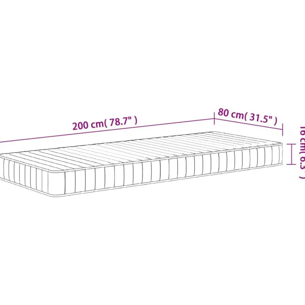 vidaXL Colchón de espuma dureza media suave 80x200 cm Clearance