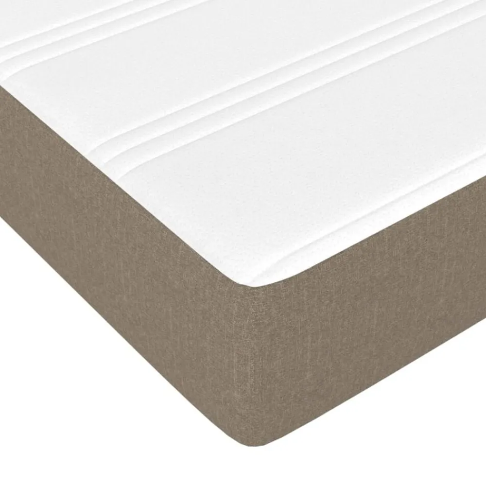 vidaXL Camas Y Accesorios-Colchón de muelles ensacados firmeza media tela gris taupe 80x200x20 cm