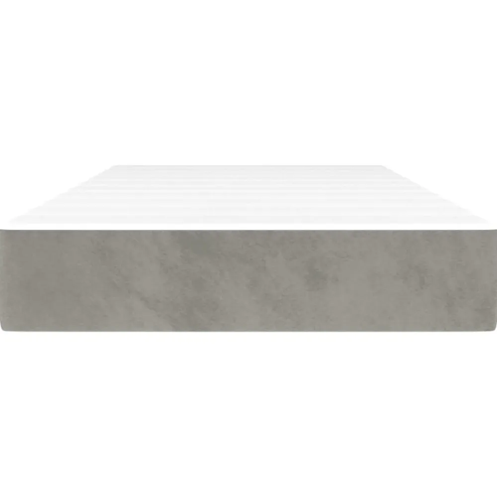 vidaXL Colchón de muelles ensacados firmeza media terciopelo 80x200x20 cm Gris claro Sale