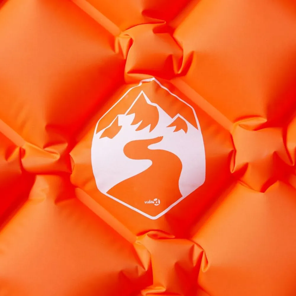 vidaXL Colchón inflable de camping para 1 persona 190x58x6 cm Naranja Outlet
