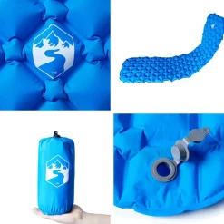 vidaXL Colchón inflable de camping para 1 persona 190x58x6 cm Azul Best