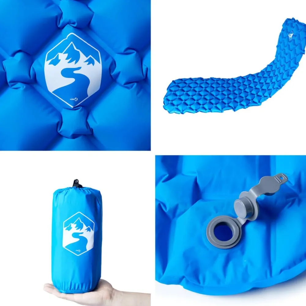 vidaXL Colchón inflable de camping para 1 persona 190x58x6 cm Azul Best