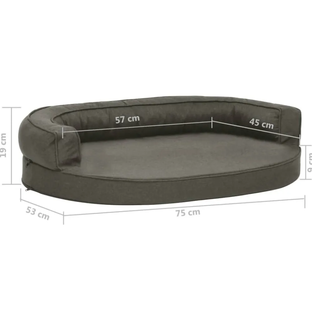 vidaXL Colchón para cama de perro ergonómico 75x53 cm Gris oscuro Clearance