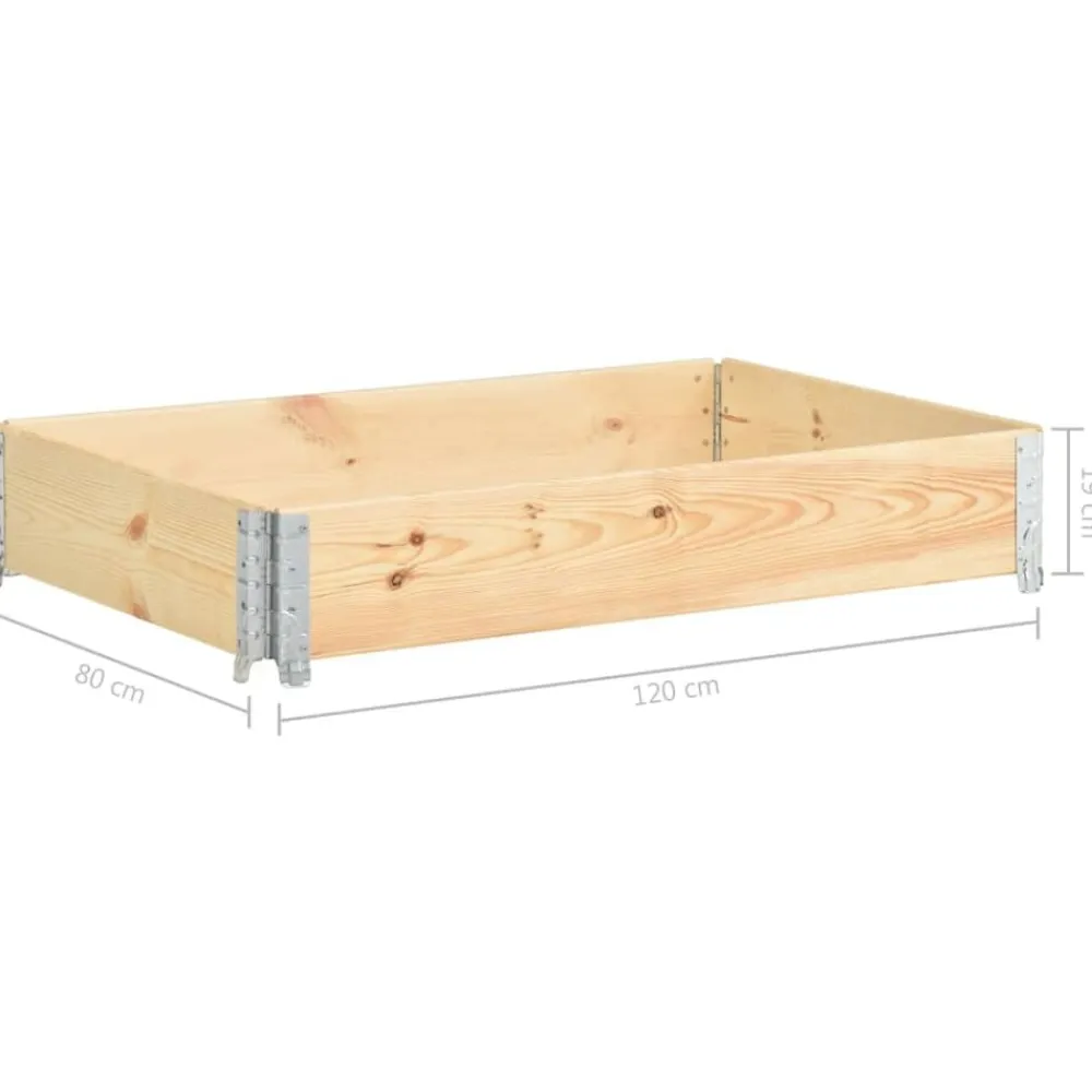 vidaXL Manipulación De Materiales-Collar de caja de pallet madera maciza de pino 80x120 cm