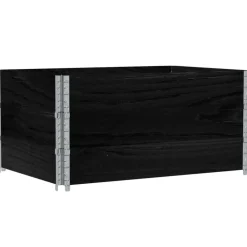 vidaXL Collares de palets 3 uds madera maciza de pino 120x80 cm Negro