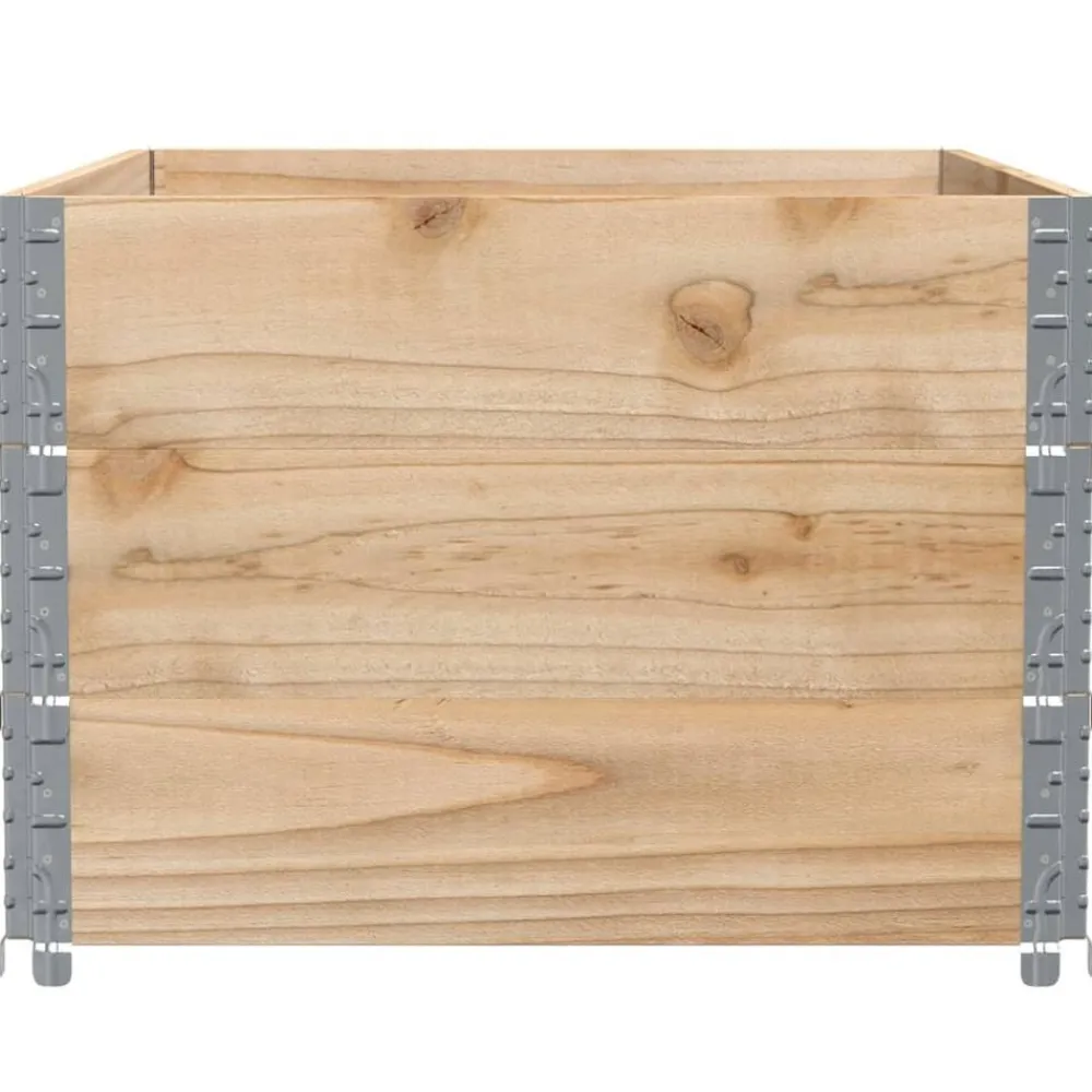 vidaXL Manipulación De Materiales-Collares de palets 3 unidades madera maciza de pino 120x80 cm