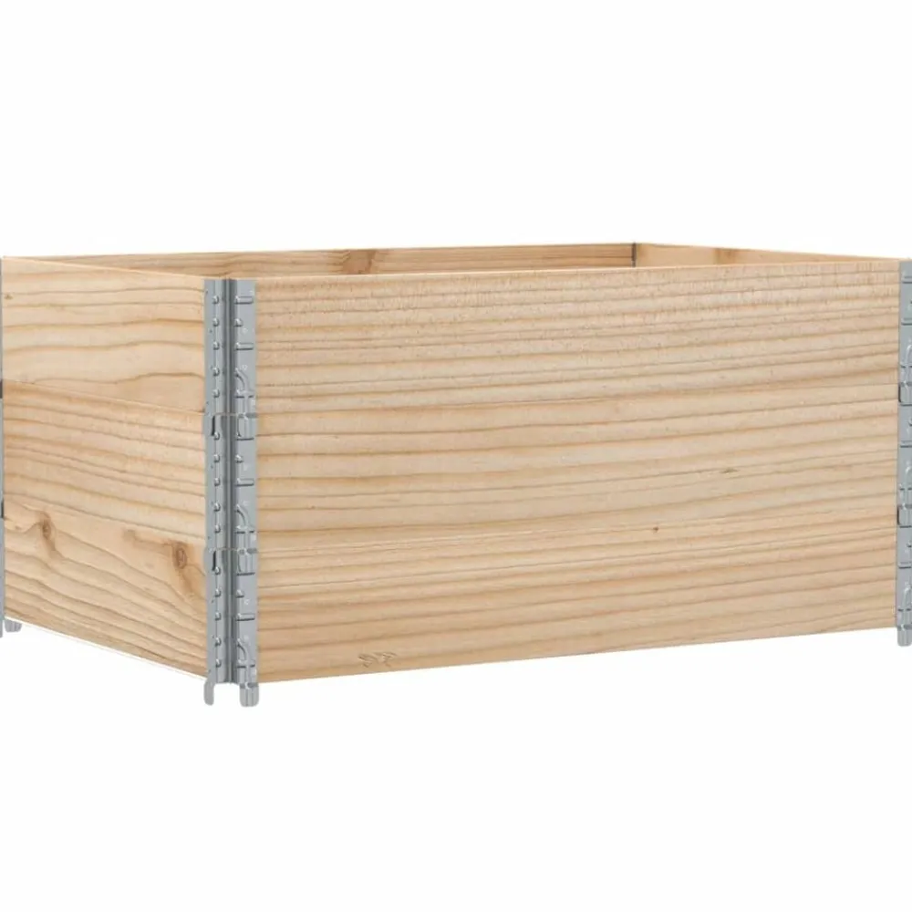 vidaXL Manipulación De Materiales-Collares de palets 3 unidades madera maciza de pino 120x80 cm