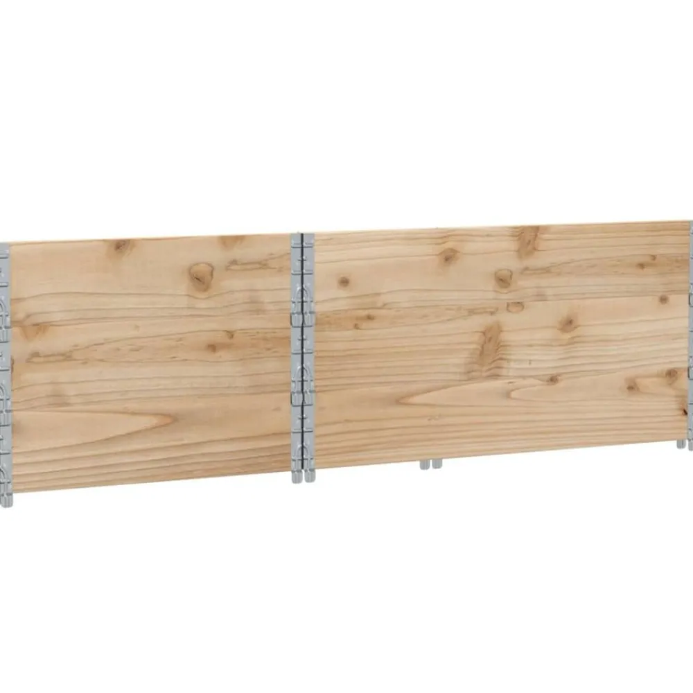vidaXL Manipulación De Materiales-Collares de palets 3 unidades madera maciza de pino 120x80 cm