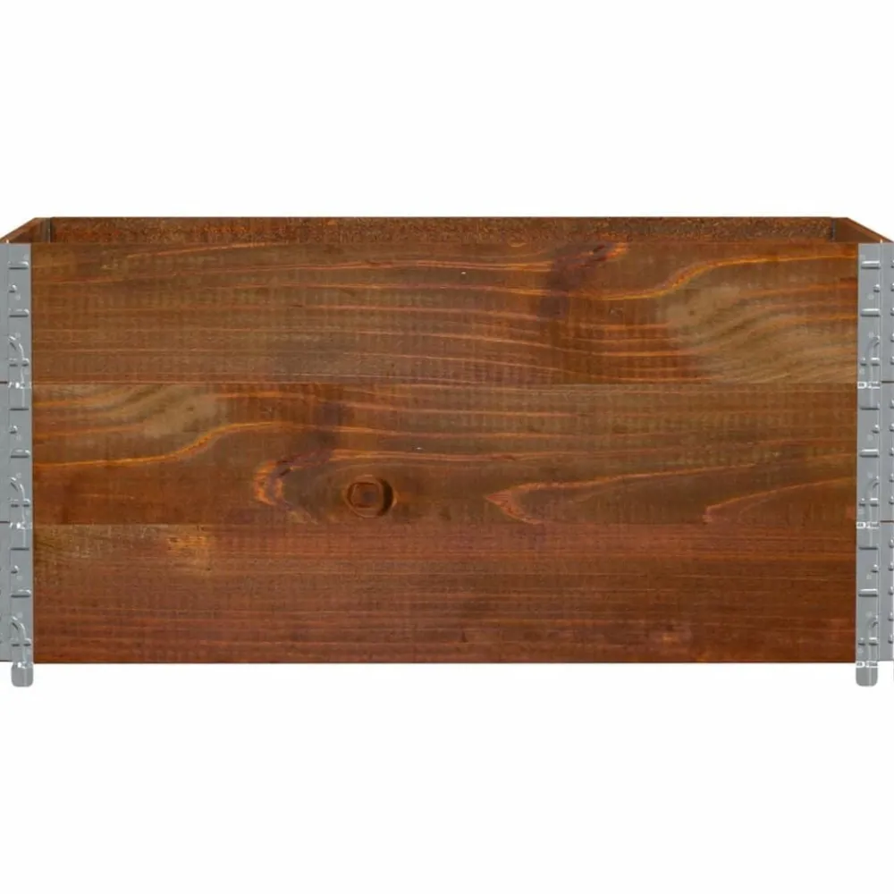 vidaXL Manipulación De Materiales-Collares de palets 3 uds madera maciza de pino marrón 120x80 cm