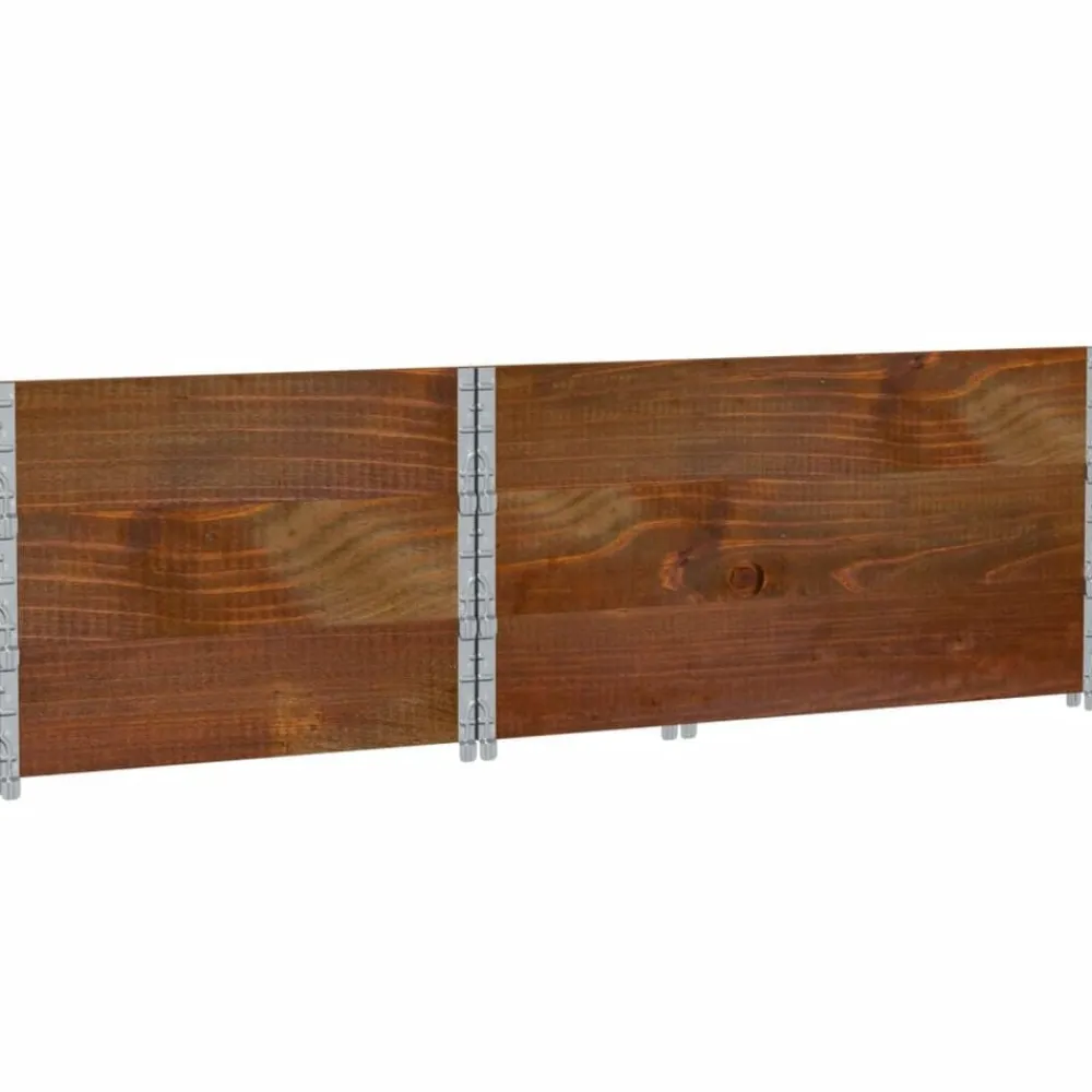 vidaXL Manipulación De Materiales-Collares de palets 3 uds madera maciza de pino marrón 120x80 cm