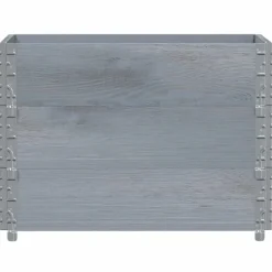 vidaXL Collares de palets 3 uds madera maciza de pino 80x60 cm Gris Outlet
