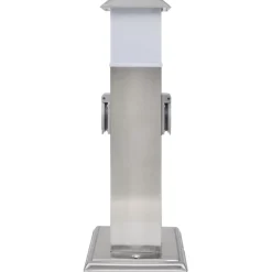 vidaXL Suministros Eléctricos-Columna con enchufes de jardín con lámpara acero inoxidable