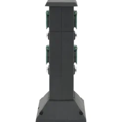 vidaXL Columna de 4 enchufes de exterior 16x16x39,5 cm Negro y verde Hot