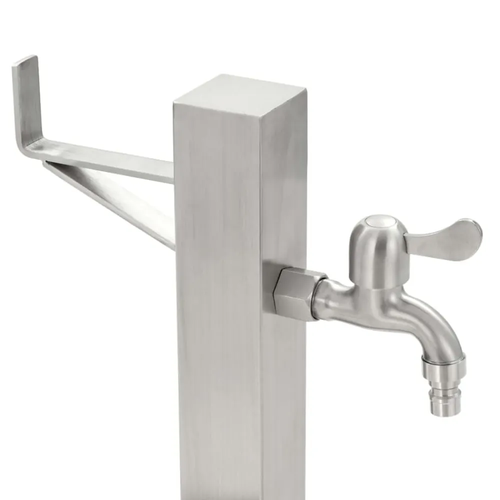 vidaXL Columna de agua de jardín acero inoxidable cuadrada 65 cm Best