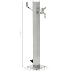vidaXL Columna de agua de jardín acero inoxidable cuadrada 65 cm Best