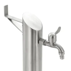 vidaXL Jardín-Columna de agua de jardín acero inoxidable redonda 95 cm