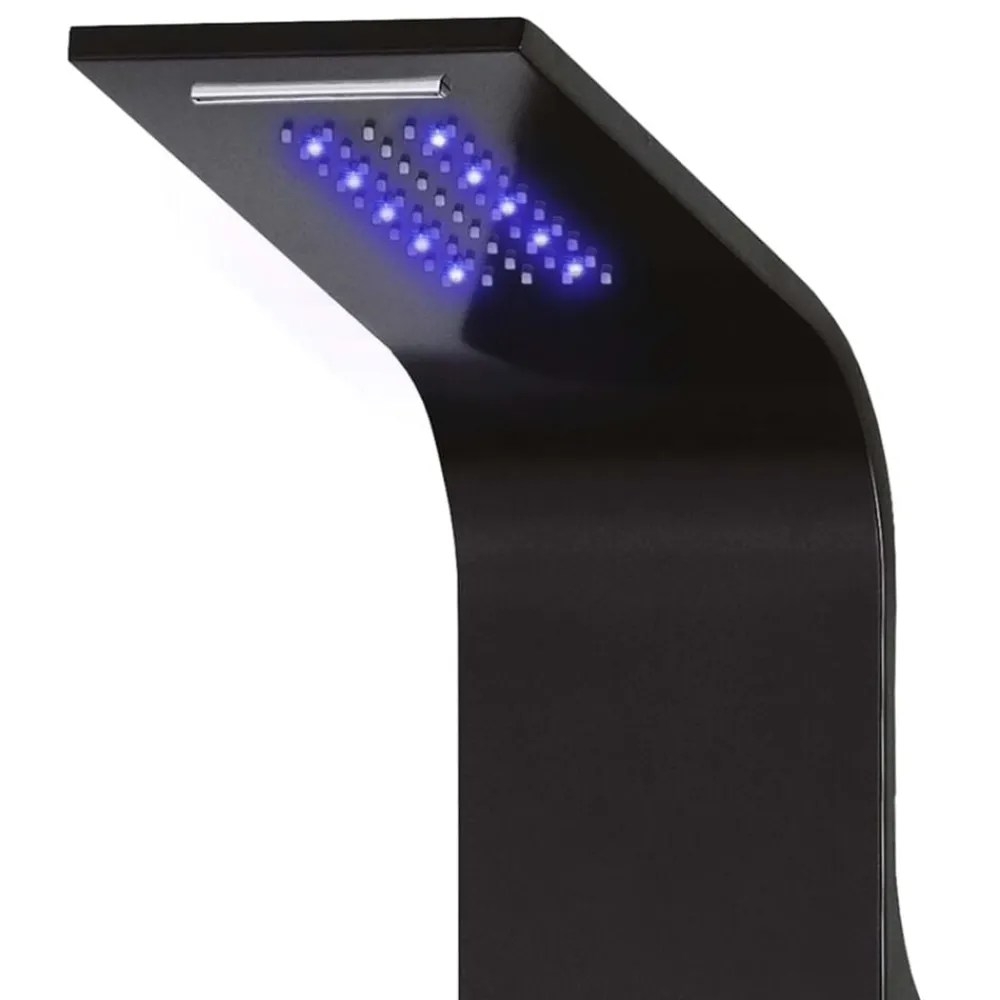 vidaXL Columna panel de ducha aluminio 20x44x130 cm Negro Best
