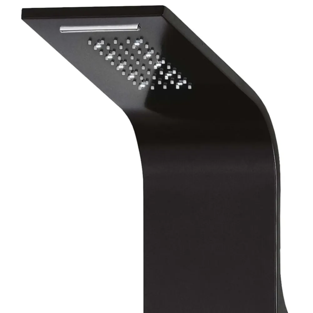 vidaXL Columna panel de ducha aluminio 20x44x130 cm Negro Best