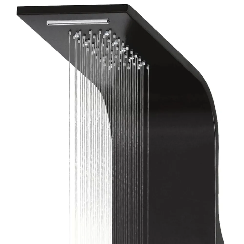 vidaXL Columna panel de ducha aluminio 20x44x130 cm Negro Best