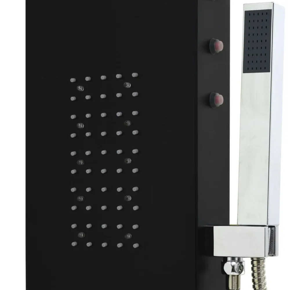 vidaXL Columna panel de ducha aluminio 20x44x130 cm Negro Best