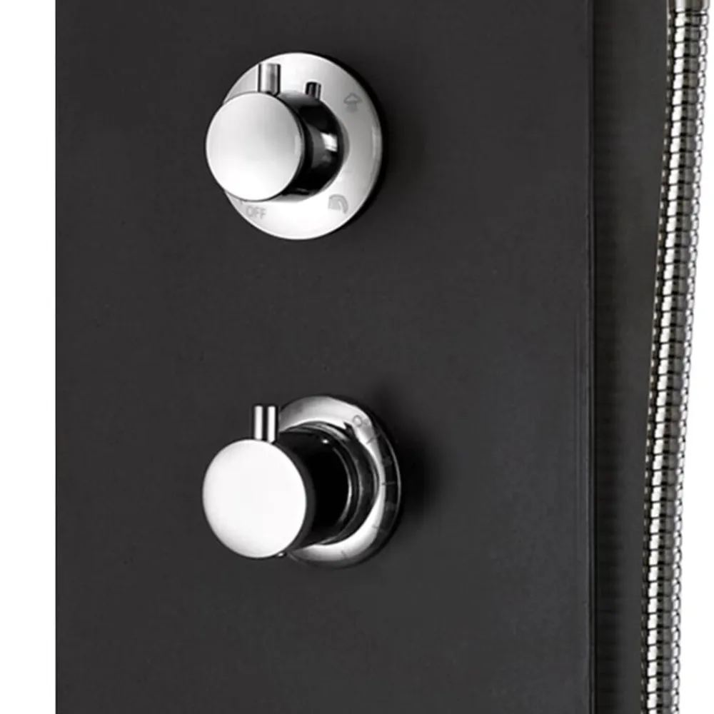 vidaXL Columna panel de ducha aluminio 20x44x130 cm Negro Best