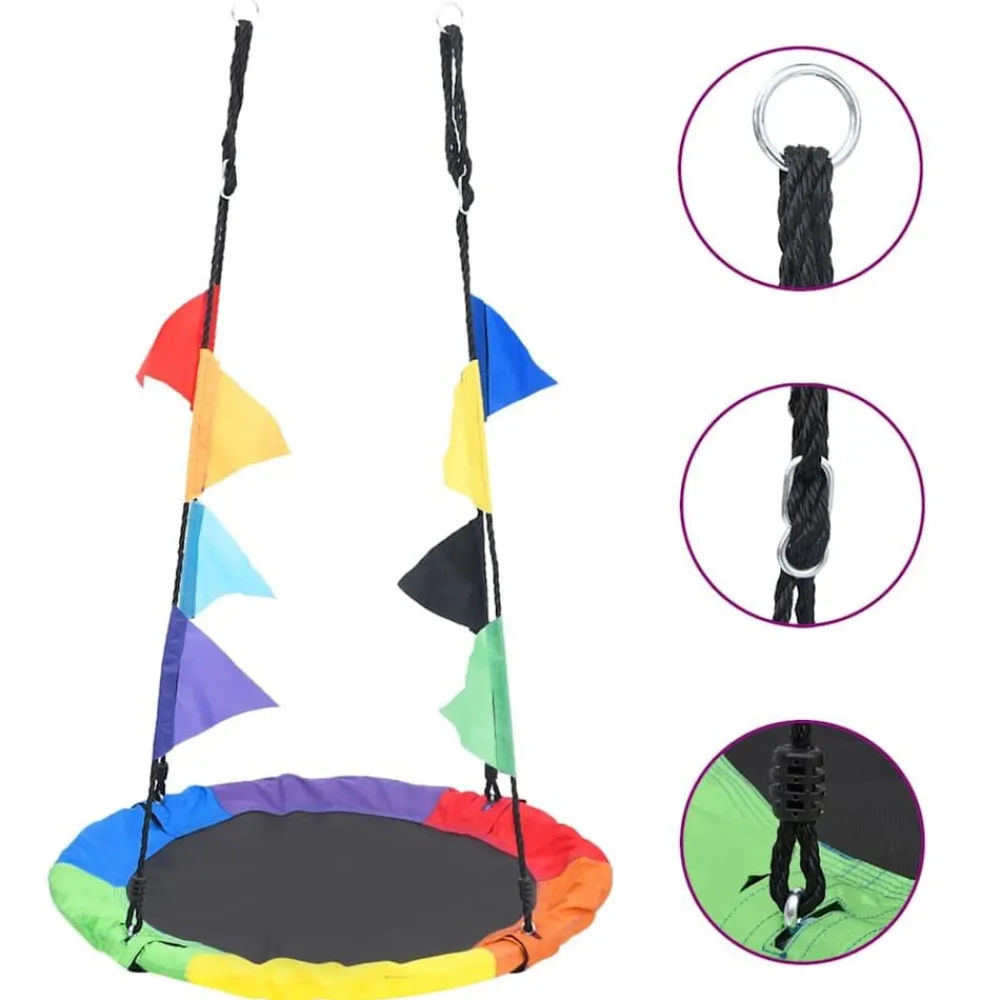 vidaXL Estructuras Para Juegos Al Aire Libre-Columpio arco iris con banderines 100 cm