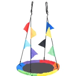 vidaXL Estructuras Para Juegos Al Aire Libre-Columpio arco iris con banderines 100 cm