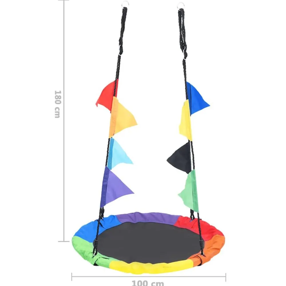 vidaXL Estructuras Para Juegos Al Aire Libre-Columpio arco iris con banderines 100 cm