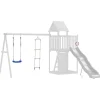 vidaXL Estructuras Para Juegos Al Aire Libre-Columpio con escalera de cuerda polietileno azul