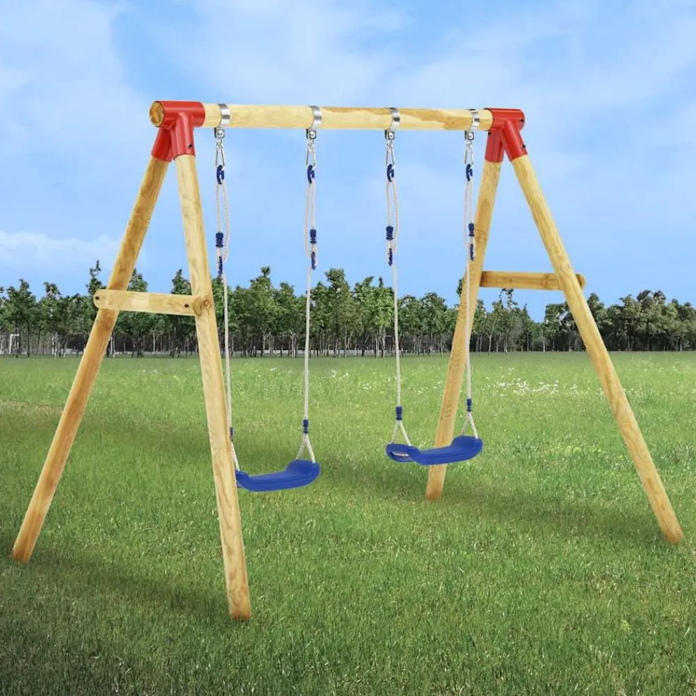 vidaXL Estructuras Para Juegos Al Aire Libre-Columpio de madera de pino 230x130x166 cm
