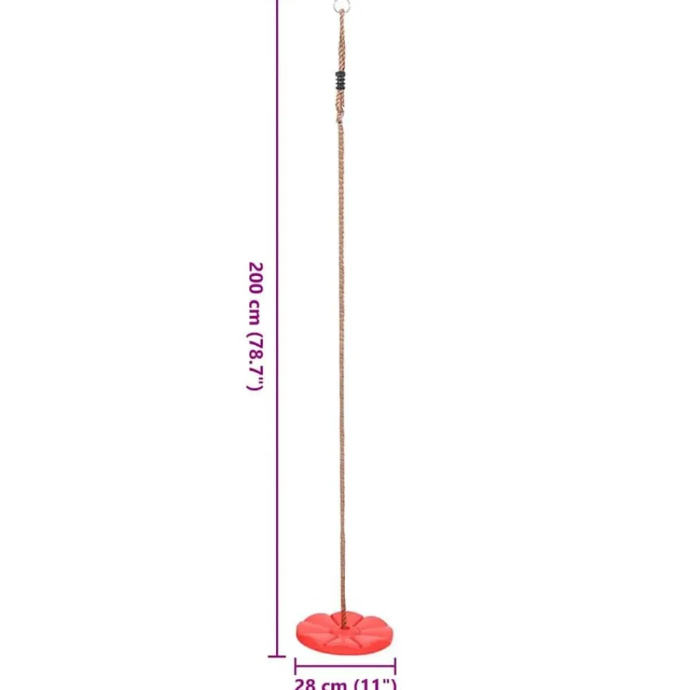 vidaXL Columpio de placa rojo 200 cm Discount