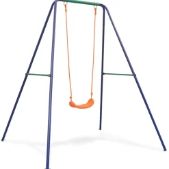 vidaXL Estructuras Para Juegos Al Aire Libre-Columpio individual naranja
