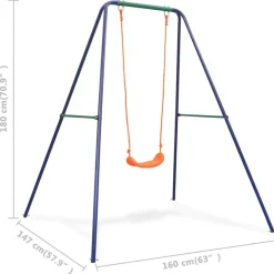 vidaXL Estructuras Para Juegos Al Aire Libre-Columpio individual naranja