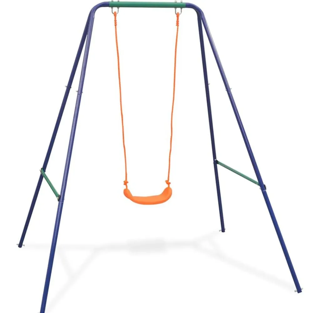 vidaXL Estructuras Para Juegos Al Aire Libre-Columpio individual y columpio para niños 2 en 1 naranja