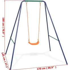 vidaXL Estructuras Para Juegos Al Aire Libre-Columpio individual y columpio para niños 2 en 1 naranja