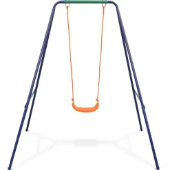 vidaXL Estructuras Para Juegos Al Aire Libre-Columpio individual y columpio para niños 2 en 1 naranja