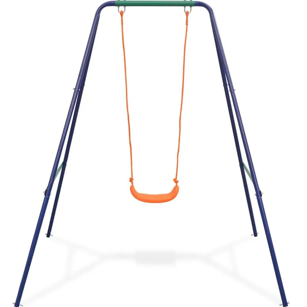 vidaXL Estructuras Para Juegos Al Aire Libre-Columpio individual y columpio para niños 2 en 1 naranja